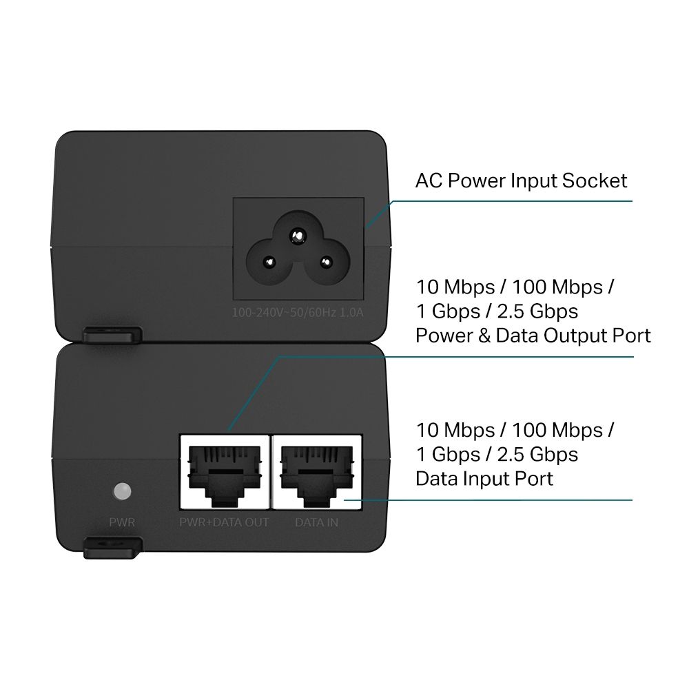 2.5G POE+ INJECTOR ADAPTER/SUPPLIES UP TO 30 W_3