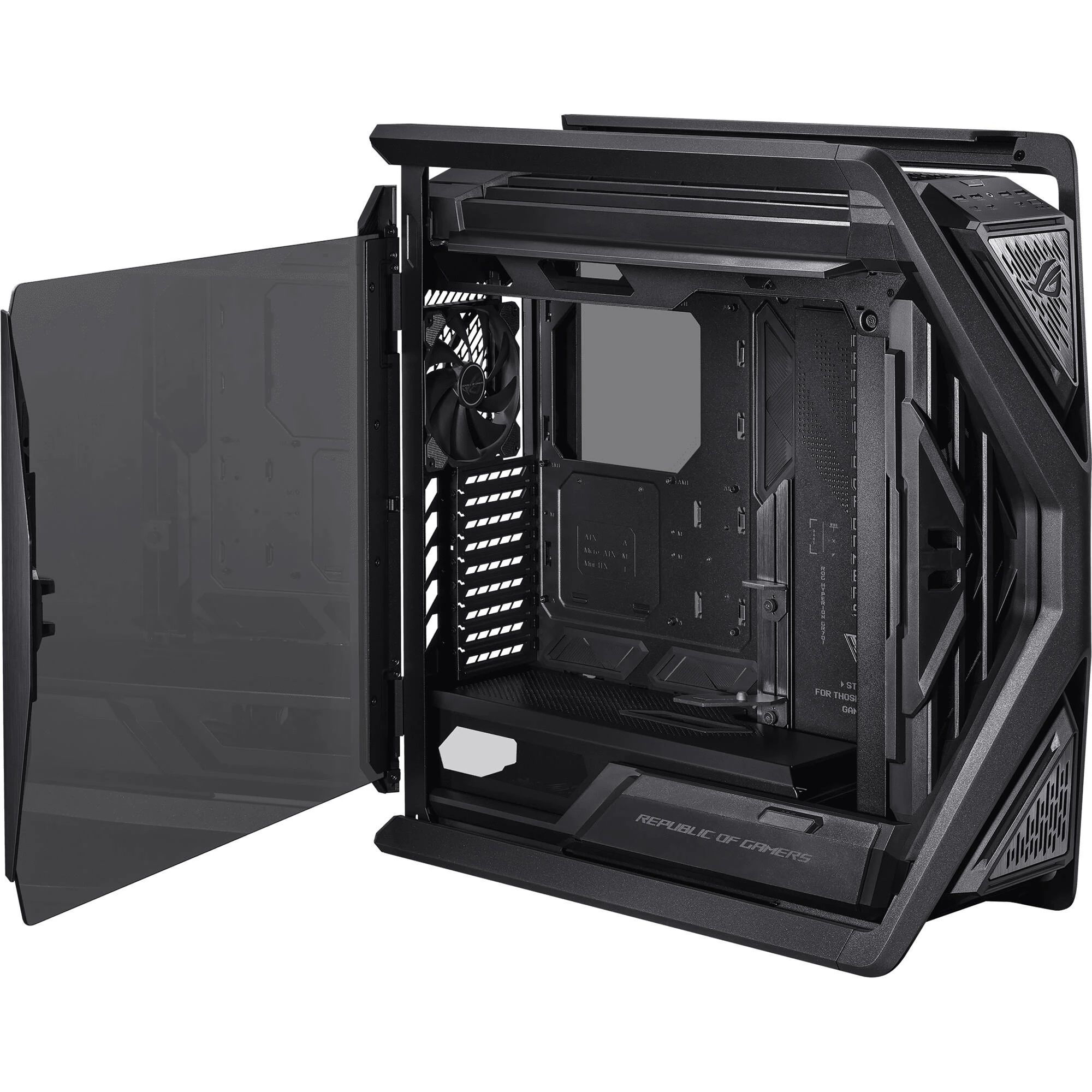 Carcasa ASUS ROG HYPERION GR701 BTF EDITION Full Tower NEGRU, Tempered Glass, Sloturi Expansiune 9+3 verticale, Drive Bays: 2x3.5/2.5