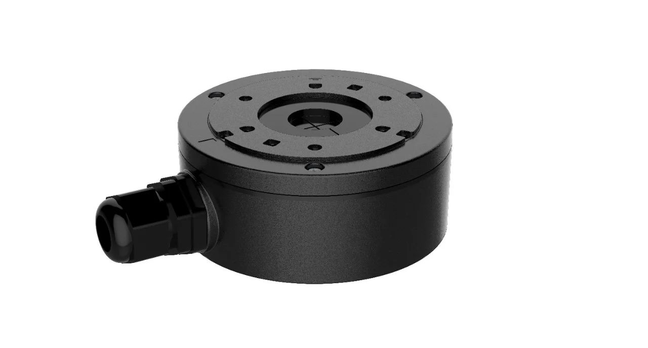 Doza conexiune camere Hikvision DS-1280ZJ-XS(Black) aluminiu, dimensiuni: Φ100 x 43.2 x 129mm, greutate: 320g, compatibil cu: camera Dome si Bullet.