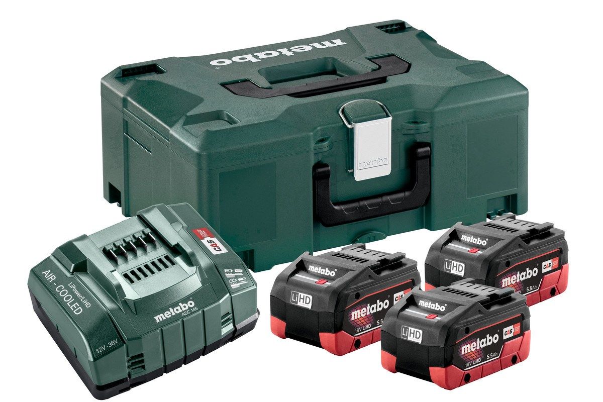 METABO BATTERY PACK 3 x 5.5Ah LIHD + ASC CHARGER 30-36 V + METALOC CASE_2