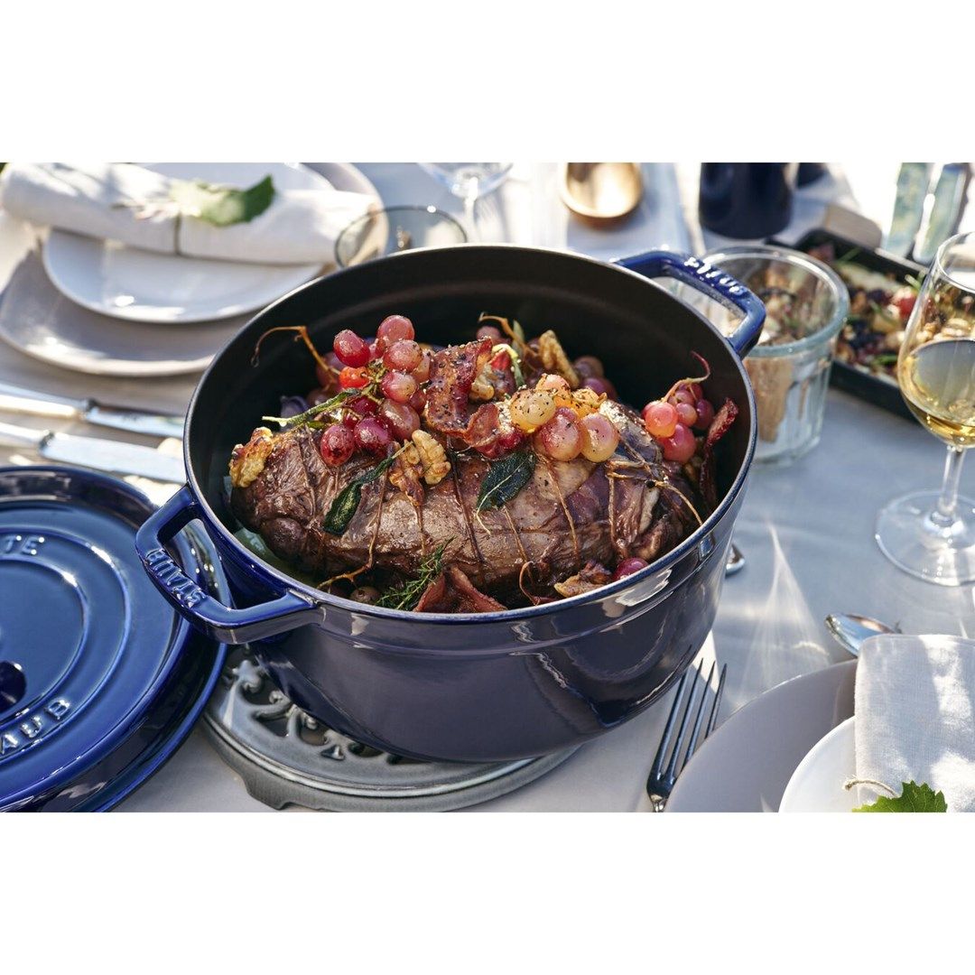 Staub Round Cast Iron Casserole - 5.2 ltr  Blue_5