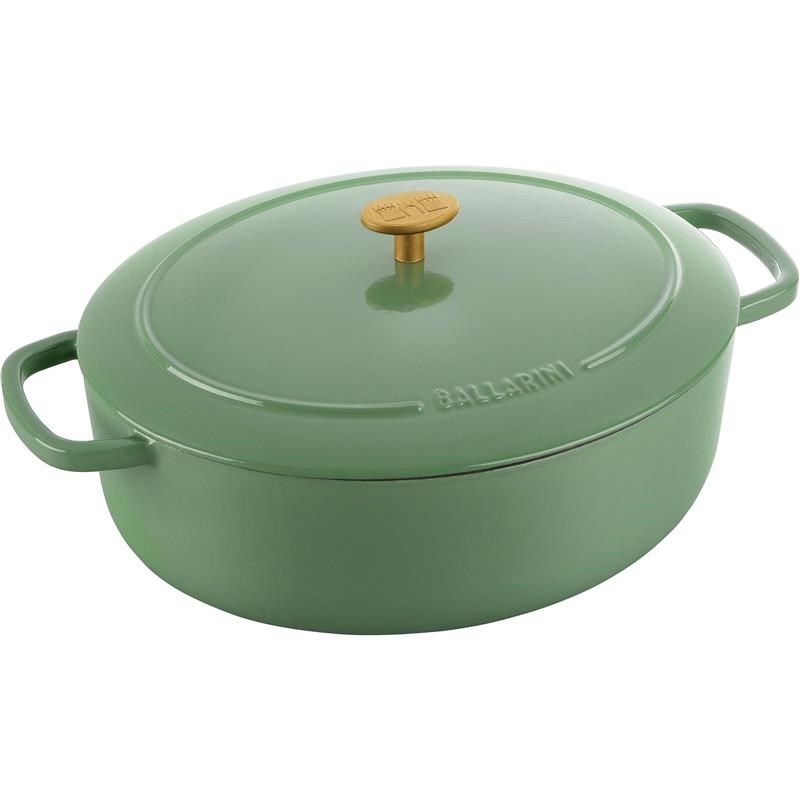 BALLARINI BELLAMONTE OVAL CAST IRON POT 75003-574-0 - 5.5 LTR GREEN_7