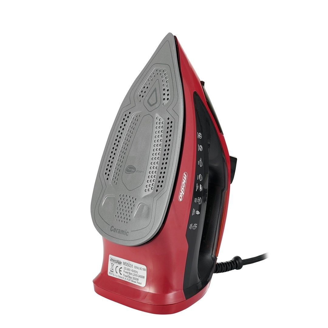 Mesko | MS 5031 | Iron | Steam Iron | 2400 W | Water tank capacity  ml | Continuous steam 40 g/min | Steam boost performance 70 g/min | Red/Black_2