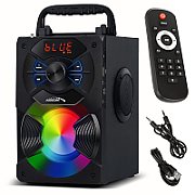 Audiocore bluetooth portable speaker  FM radio  SD/MMC card slot  AUX  USB  remote control  AC730_1