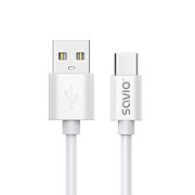 USB cable 2 m USB 2.0  USB A - USB C White SAVIO CL-168_1