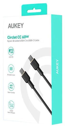 AUKEY CB-NCC1 USB-C Type-C Power Delivery PD 60W 3A 1m Nylon Black_9