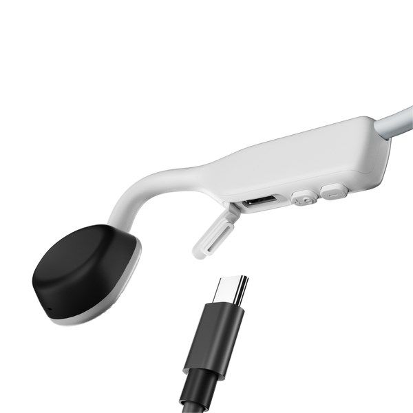 SHOKZ OpenMove Headphones Wireless Ear-hook Calls/Music USB Type-C Bluetooth White_4