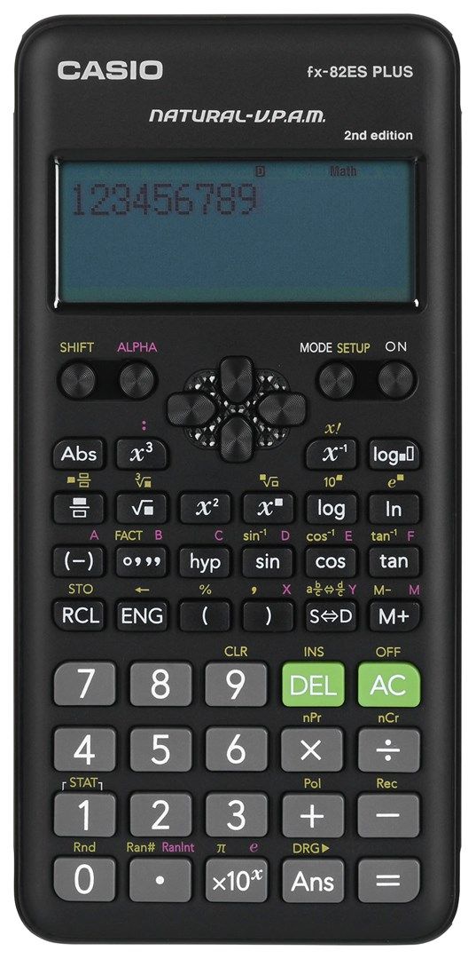 CASIO FX-82ESPLUS-2 CALCULATOR SCIENTIFIC  252 FUNCTIONS  77X162MM  BLACK  BOX_2