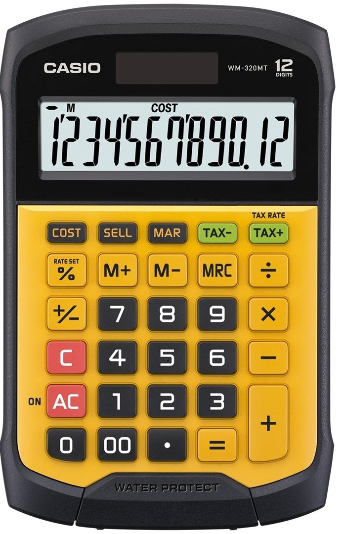 CASIO OFFICE CALCULATOR WATERPROOF WM-320MT-S  12-digit display  removable keyboard._6