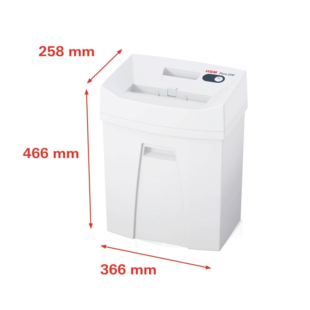 HSM Pure 220 paper shredder Particle-cut shredding 22.5 cm White_5