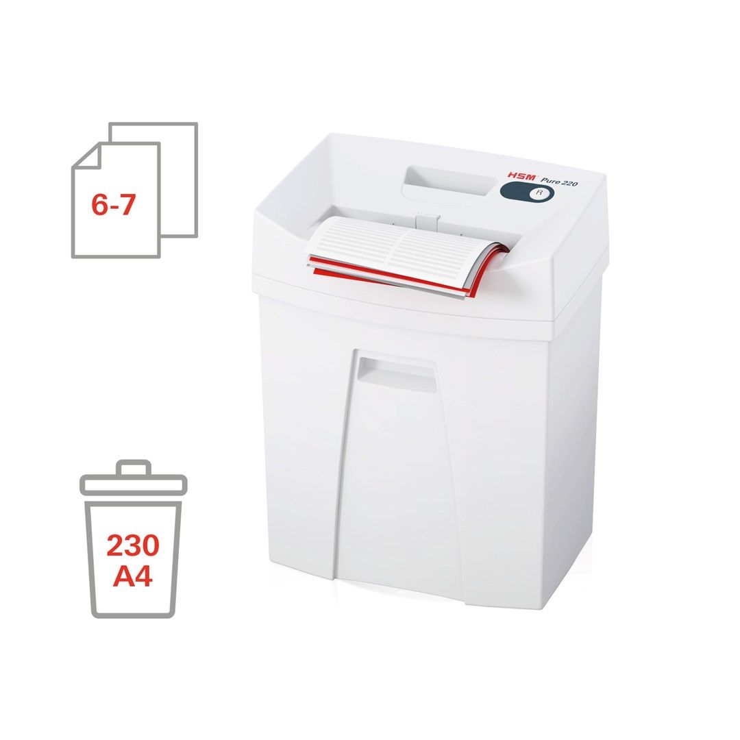 HSM Pure 220 paper shredder Particle-cut shredding 22.5 cm White_6