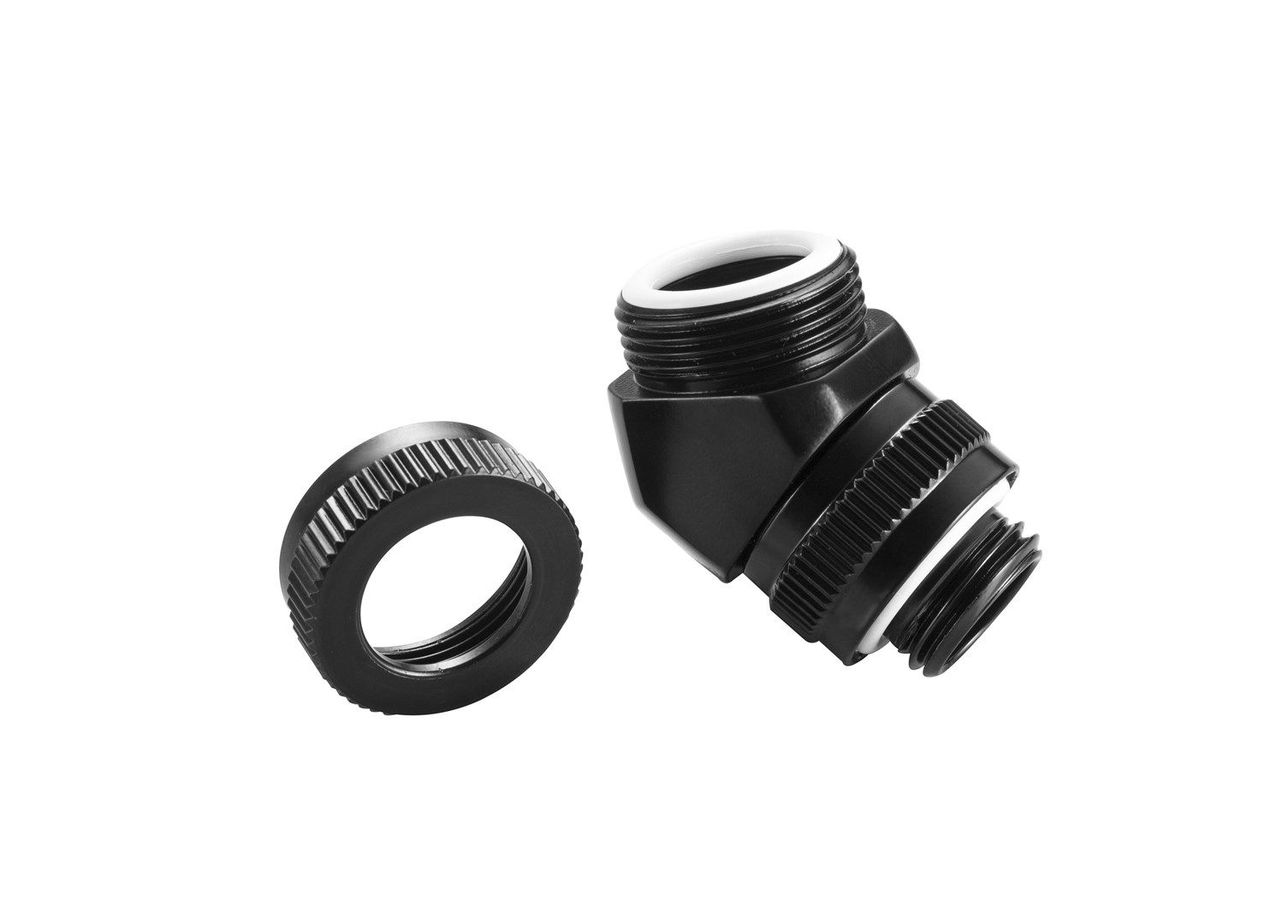 PHANTEKS Rotary Hard Tube Fitting 12mm 45 Degree G1/4 - black  rotatable_3