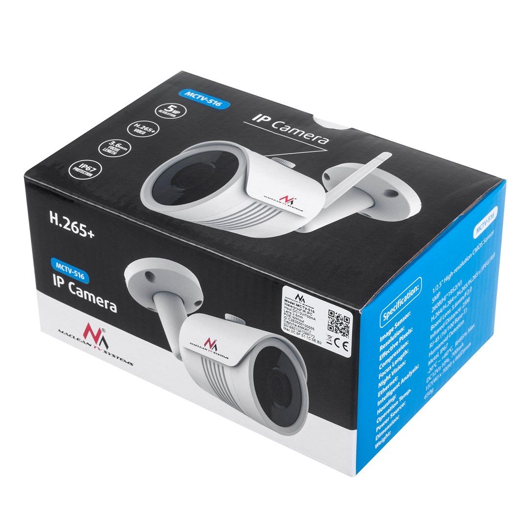 Maclean IP Camera IPC WiFi 5MPx outdoor  horn  CMOS 1/2.5   H.264/H.264+/H.265/H.265+/JPEG/AVI  Onvif  MCTV-516_3