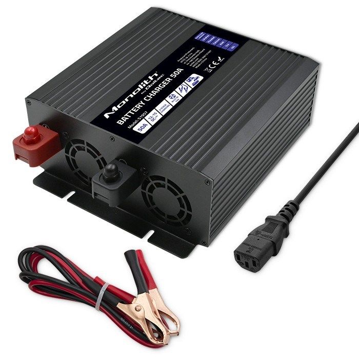 Qoltec 51957 Smart Monolith charger for LiFePO4 AGM GEL SLA batteries | 50A | 12V_2