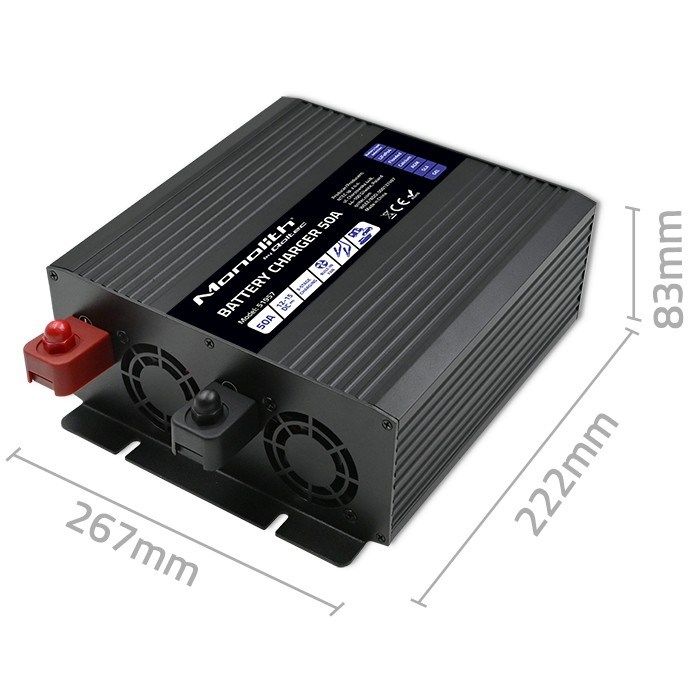 Qoltec 51957 Smart Monolith charger for LiFePO4 AGM GEL SLA batteries | 50A | 12V_8