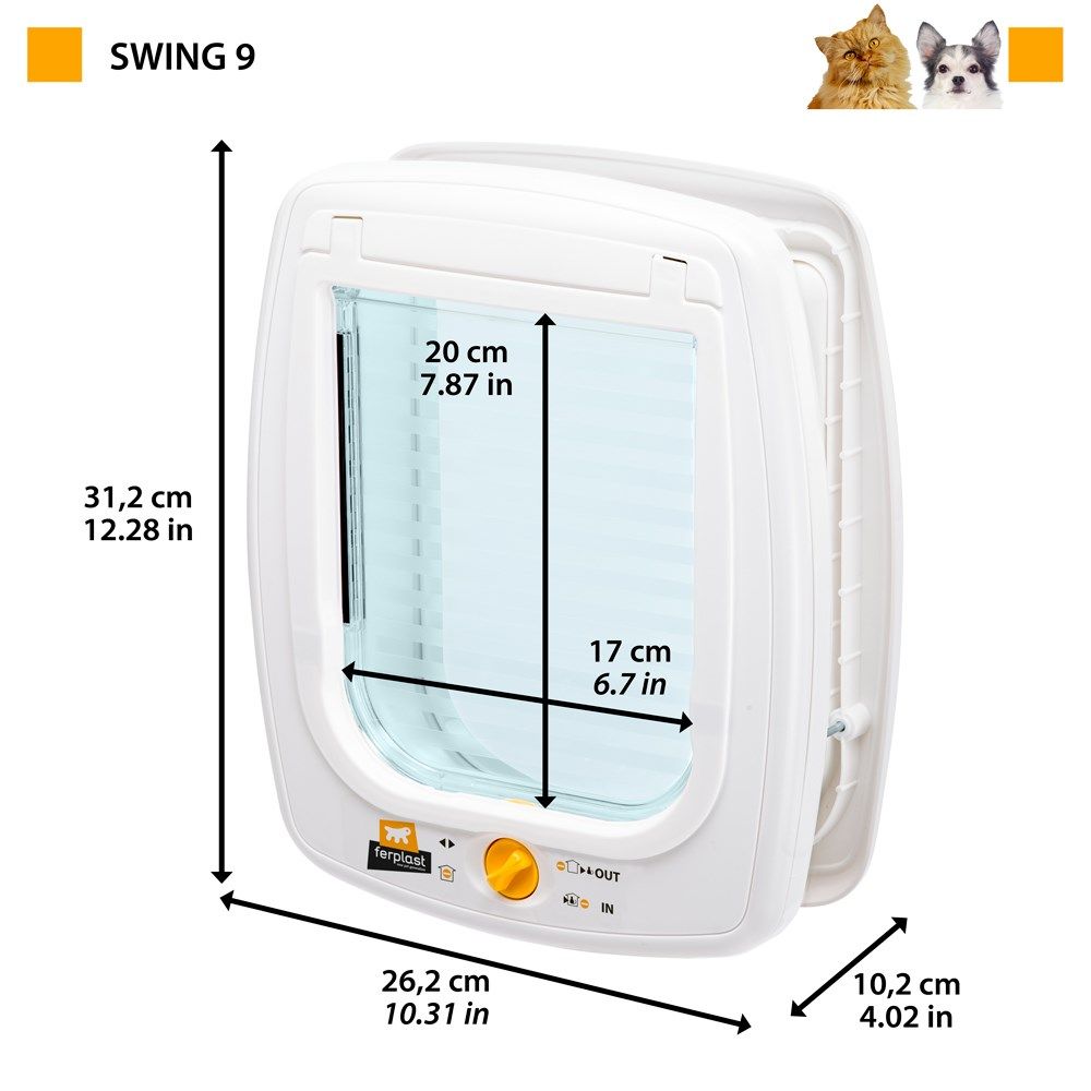 FERPLAST Swing 9 - Door for medium dogs and large cats  white_2