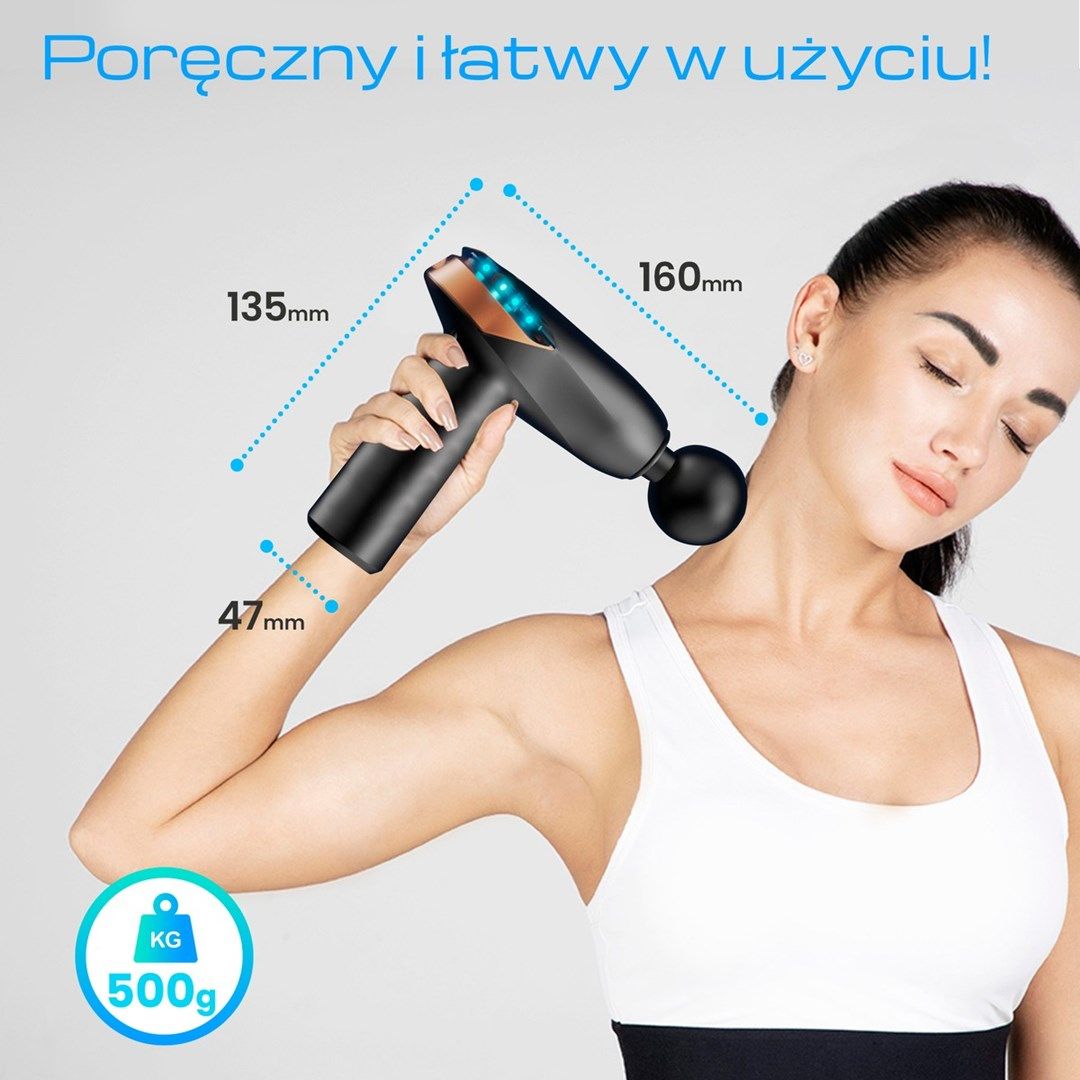 Extralink Massage Gun Lite | Massage gun | 3200 RPM  6 replaceable tips_5