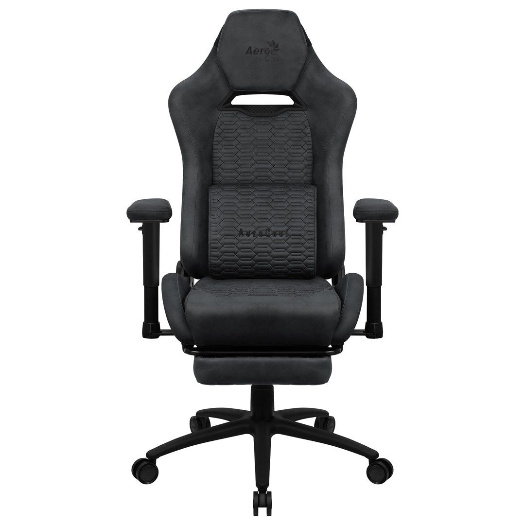 Aerocool ROYALSLATEGR Premium Ergonomic Gaming Chair Legrests Aerosuede Technology Grey_2