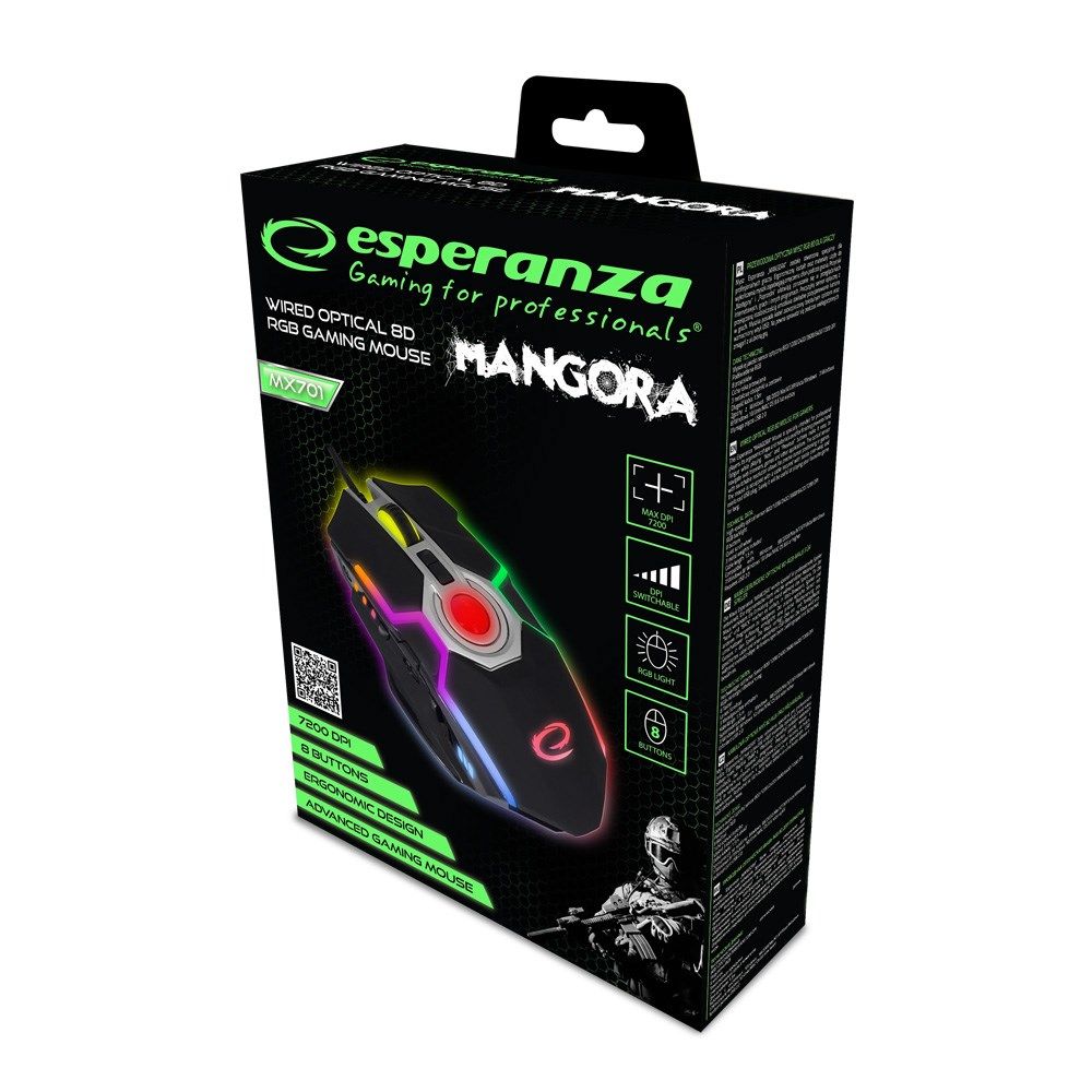 Esperanza EGM701 mouse Right-hand USB Type-A Optical 7200 DPI_5