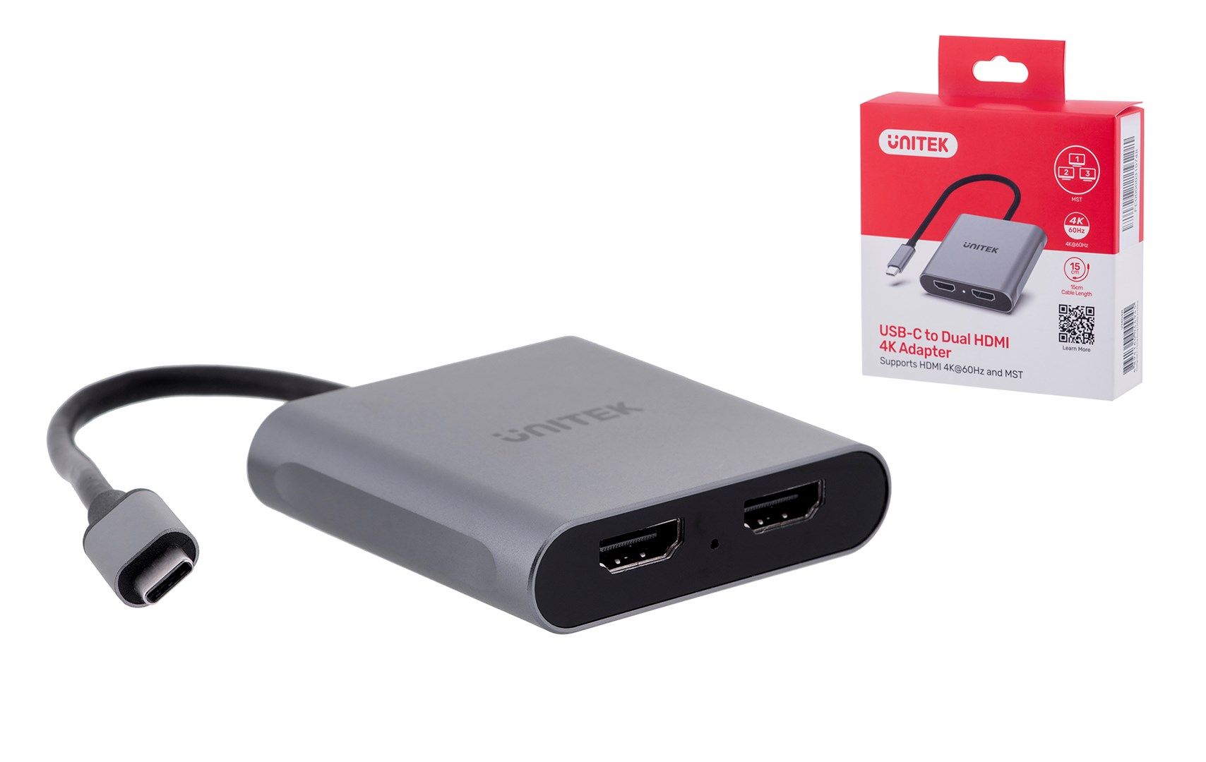 UNITEK ADAPTER USB-C  2x HDMI  4K@60HZ  MST  V1404B_4