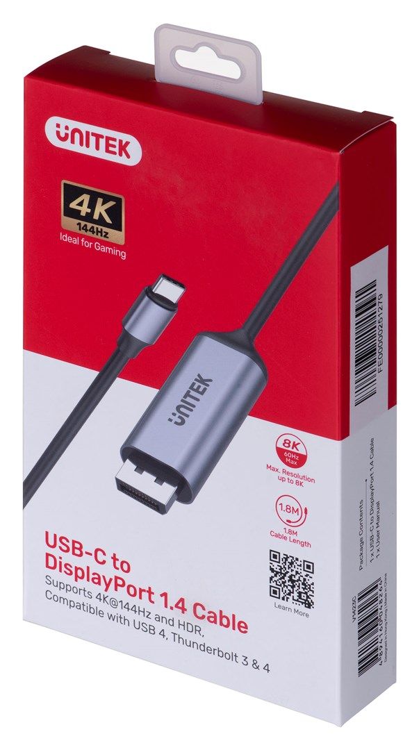 Unitek USB-C to DP 1.4 Adapter 8K@60Hz 1.8m Cable_4