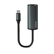 SAVIO Adapter USB-C 3.1 Gen.1 (M) to RJ-45 Gigabit Ethernet (F)  1000 Mbps  AK-56  grey_1