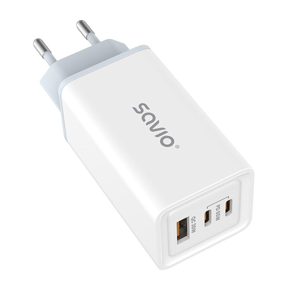 SAVIO LA-07 GaN 65W mains charger  USB  QC4.0+  PD 3.0  White_7