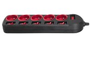 Maclean MCE204 power extension 1.5 m 5 AC outlet(s) Indoor Black  Red_3