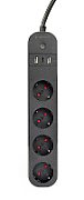 Gembird Smart power strip with USB cha