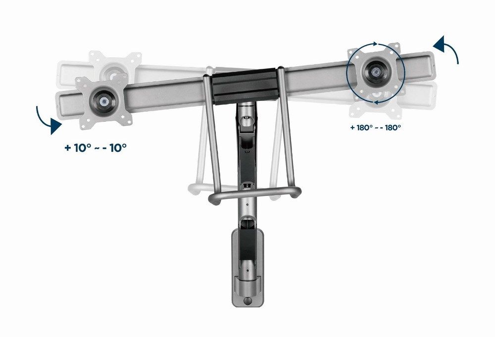 Gembird MA-WA2-02 Adjustable wall 2-display mounting arm  17”-32”  up to 8 kg_11