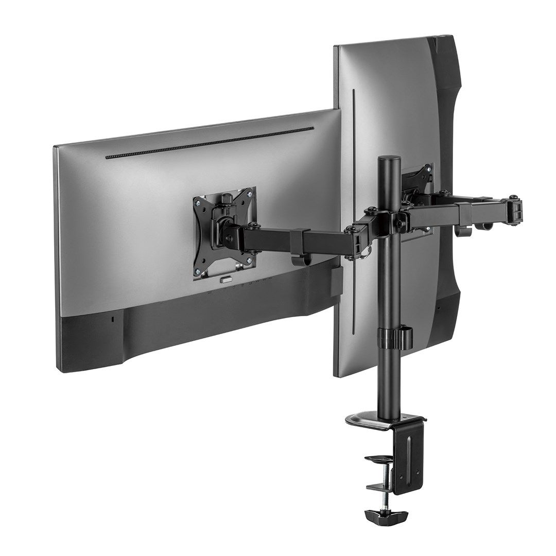 Maclean desk mount for 2 monitors  VESA 75x75 and 100x100  17-32   2x 9kg  MC-754N_7