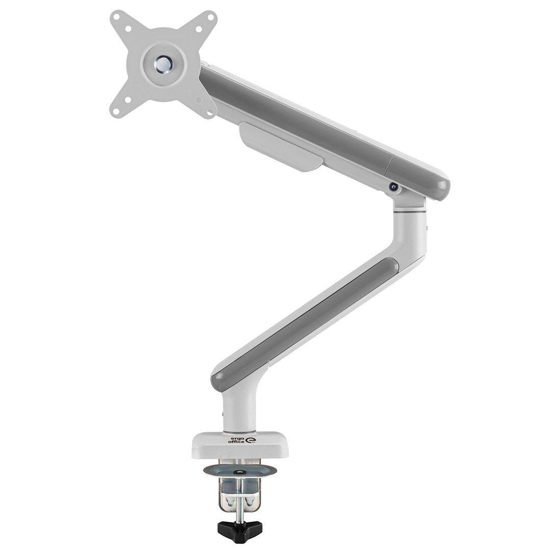 Ergo Office ER-751 Monitor Desk Mount Gas Spring 9kg Adjustable VESA 75x75 100x100 17  - 32  White Silver Clamp Mount Single Arm LED LCD QLED OLED_14