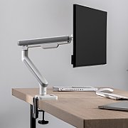 Ergo Office ER-751 Monitor Desk Mount Gas Spring 9kg Adjustable VESA 75x75 100x100 17  - 32  White Silver Clamp Mount Single Arm LED LCD QLED OLED_15