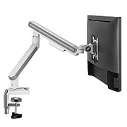 Ergo Office ER-751 Monitor Desk Mount Gas Spring 9kg Adjustable VESA 75x75 100x100 17  - 32  White Silver Clamp Mount Single Arm LED LCD QLED OLED_5