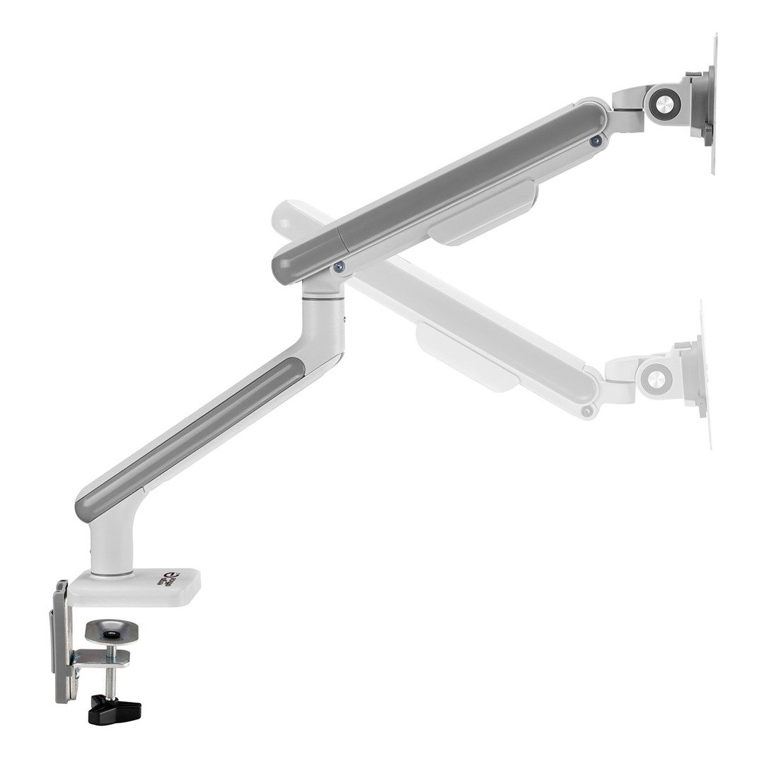 Ergo Office ER-751 Monitor Desk Mount Gas Spring 9kg Adjustable VESA 75x75 100x100 17  - 32  White Silver Clamp Mount Single Arm LED LCD QLED OLED_6