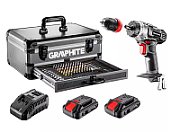 Graphite Energy+ set in aluminum case: drill/driver with removable chuck  2 2.0Ah batteries  charger and 109 accessories_1