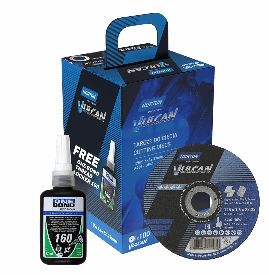 NORTON SHIELD. VULCAN 125 x 1 6 /100pcs + ONE BOND ADHESIVE