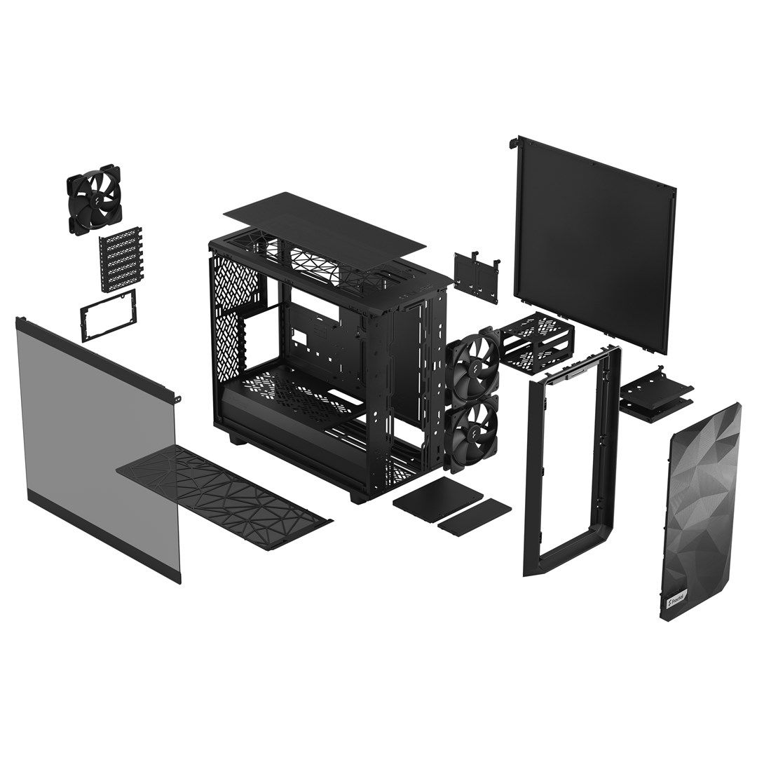 Fractal Design | Meshify 2 Lite | TG Light Tint | Side window | Black | E-ATX | Power supply included No | ATX_5