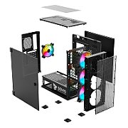 SAVIO PC Case Raptor X1 ARGB Glass/Mesh Black_5