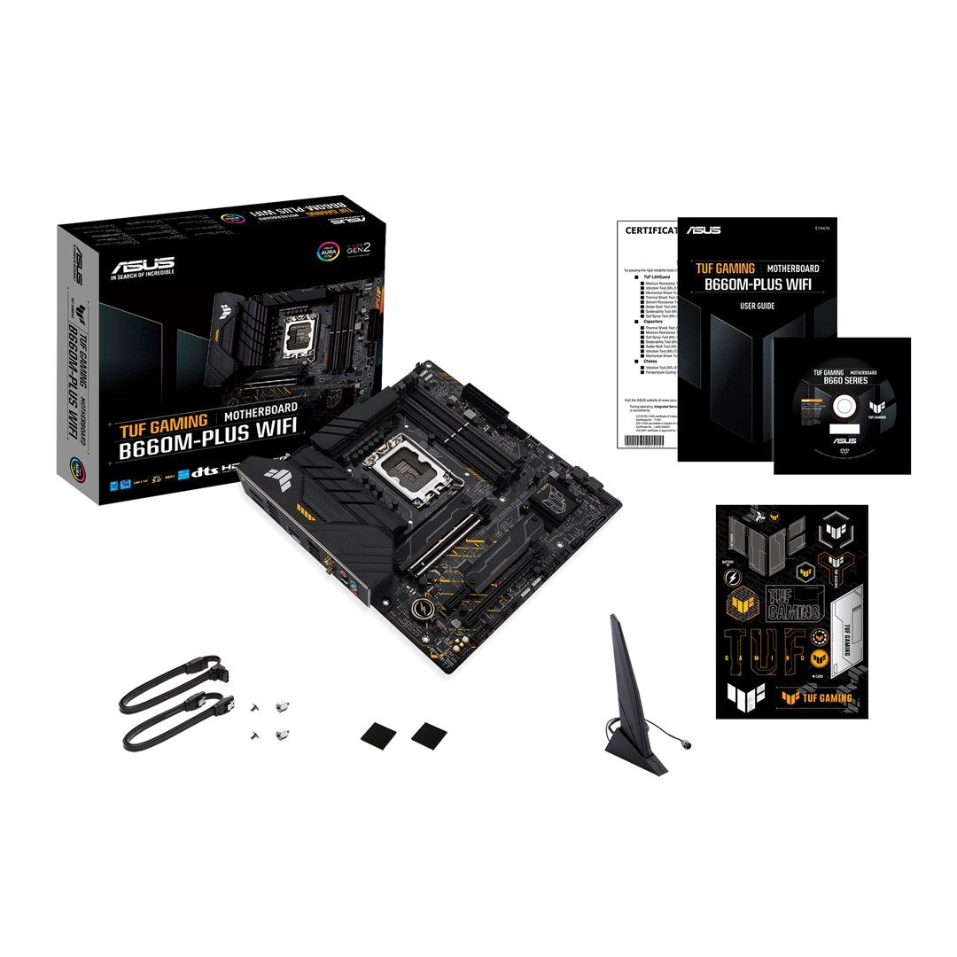 Asus | TUF GAMING B660M-PLUS WIFI | Processor family Intel | Processor socket LGA1700 | DDR5 | Number of SATA connectors 4_6