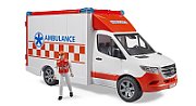 Mercedes Sprinter Ambulance with Emergency Person Figure and Light + Sound Module 02676 BRUDER_1