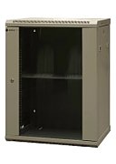 EMITERNET Single-wall hanging cabinet 19'' 15U  unassembled  sheet metal/glass doors  600x450x770mm width/depth/height. EM/AS6415X_1