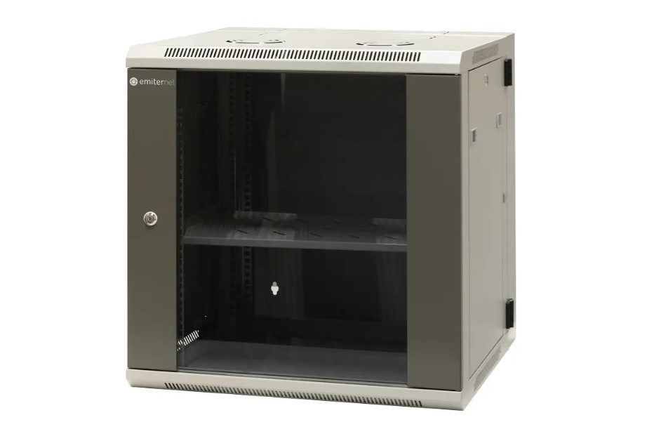 EMITERNET Split hanging cabinet 19  12U  sheet metal/glass door  600×550×635mm width/depth/height EM/AH6512_2