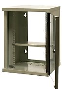 EMITERNET Single hanging cabinet 10'' 9U  sheet metal/glass doors  325×330x445mm (width/depth/height) EM/SOHO-9U_1