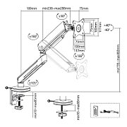 NanoRS Gaming Monitor Mount  RGB LED Backlight  17-32   max. 9kg  VESA 75x75 / 100x100  RS165_9