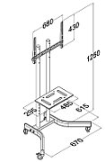 TV trolley stand Maclean  professional  on wheels  max 32-65   max 40kg  MC-739_5