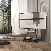 Maclean MC-455 Freestanding Corner TV Stand in Bauhaus Style  Free-standing TV Holder with Two Levels  Made of Wood  Load Capacity up to 10 kg  TV Mount up to 40 kg  37-75''  Max. VESA 600x400  Max. Height 1460mm_4