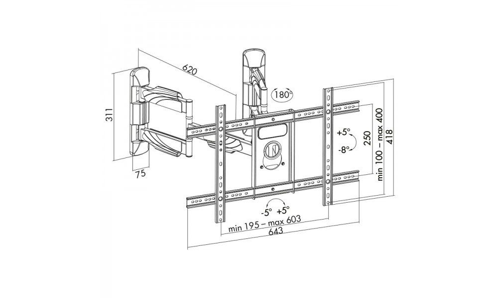 ART AR-85 LCD/LED TV MOUNT 32-70  45KG VERTICAL/HORIZONTAL ADJUSTMENT_7