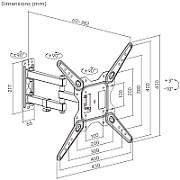 Maclean TV or monitor mount  universal  max VESA 400x400  23-55   30kg  black  MC-701N_11