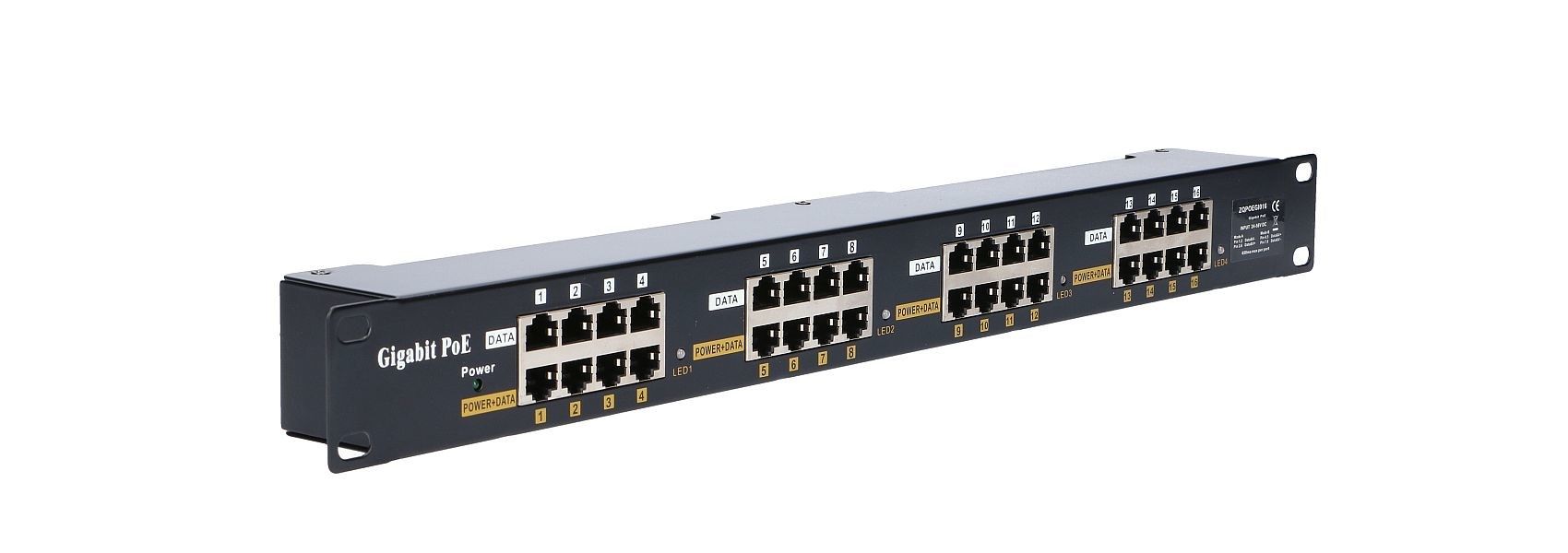 Extralink Gigabit PoE Injector 16 Port 16x 1000Mb/s RJ45  Rackmount_5